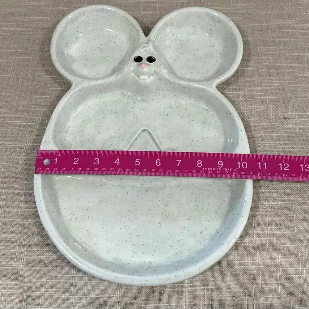 Vintage Speckled Mouse Snack Tray Serving Platter Kawaii Cottagecore Kitchen